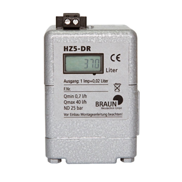 Kleinstmengenzähler HZ 5DR - ab 0,7l/Std. - LCD-Anzeige und Impulsgeber